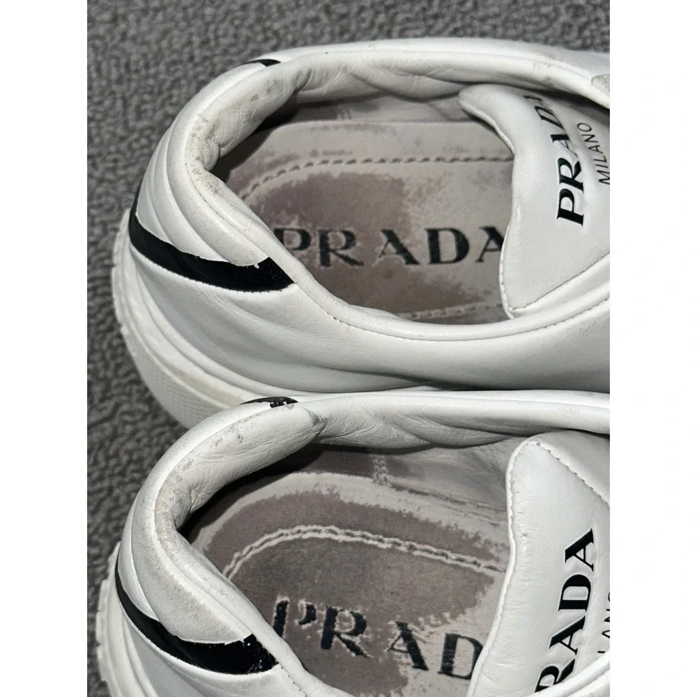 Prada‎ Macro Sneakers Women 38 White Platform Italy Made Designer Streetwear